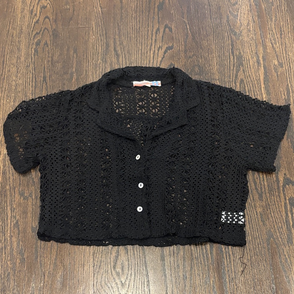 Vintage Havana Girl’s Black Crochet Set Size Large
